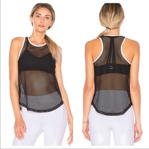 KORAL Women's Storm Black White Trim Mesh Tank Top Size Small